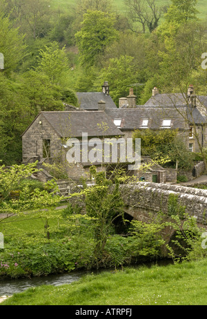 The village of Milldale, Derbyshire in spring Stock Photo