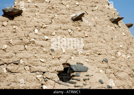 Close up shows texture and pattern of Mud and straw Beehive houses of northern Syria, Middle East. DSC 6208 Stock Photo