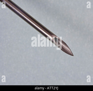 Needle point of syringe Stock Photo