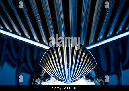 Abstract of a vintage Bentley cars Front Grill and head light Stock Photo
