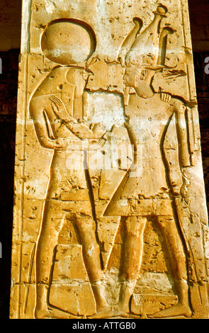 Abydos Egypt Relief From Temple Of Sethi I Stock Photo