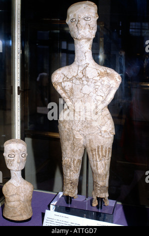 Jordan Statues Of Ain Ghazel, Plaster, Neolithic First Statue 8000-6000bc Stock Photo