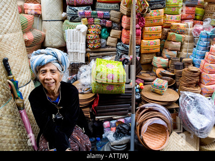 Old Woman In Ubud Market Bali Indonesia Stock Photo