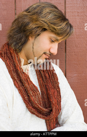 Close-up of a young man thinking Stock Photo