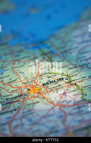 BERLIN ROAD MAP Stock Photo