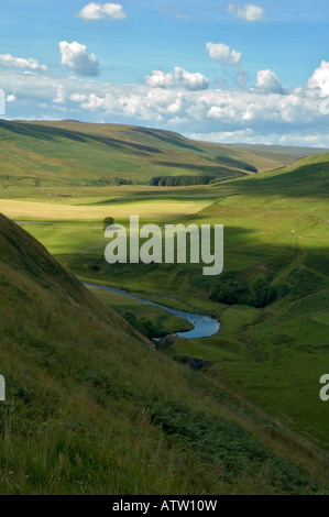 View of the River Coquet, Upper Coquetdale, Northumberland National Park UK Stock Photo