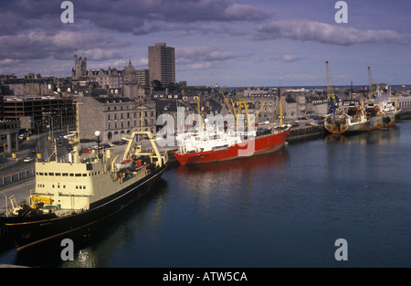 Aberdeen shipping Scotland circa 1995 UK 1990s HOMER SYKES Stock Photo