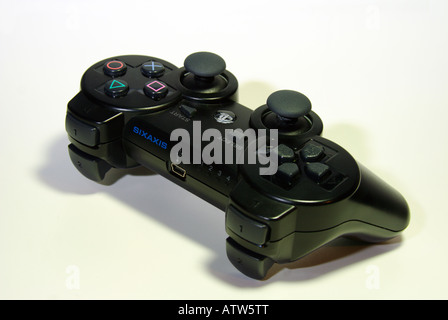 Game pad for playing video games isolated on white background. Stock Photo