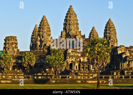 Angkor Wat at sunset Cambodia Stock Photo