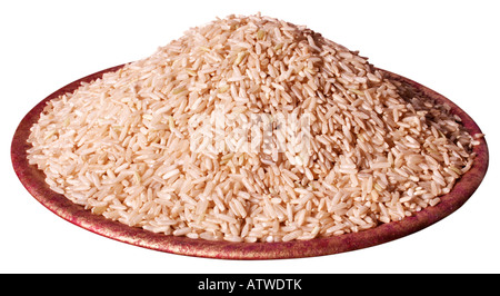 BOWL OF BROWN RICE CUT OUT Stock Photo