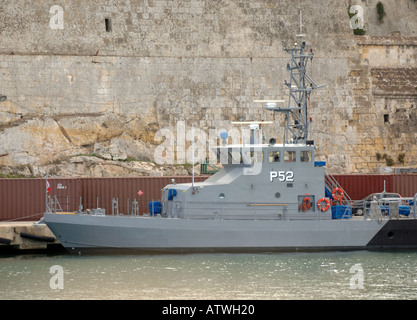 Maltese Navy patrol ship The Island of Malta Stock Photo