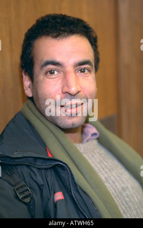 Thoughtful Man age 30. Exchange Charities Christmas dinner St Paul Minnesota USA Stock Photo