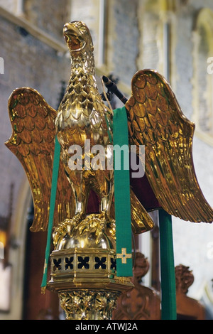 Brass Lectern representing an Eagle, In Saint Canices Cathedral Kilkenny City, Ireland Stock Photo