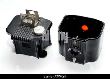 inside Antique black box camera Stock Photo