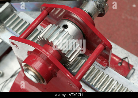 Linear Rack gear with a pinion gear. Mechanism for linear precision  mechanical motion. Often part of a step motor positioning system or a macro  posi Stock Photo - Alamy