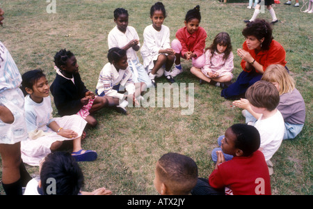 Breaktime at South London school Stock Photo