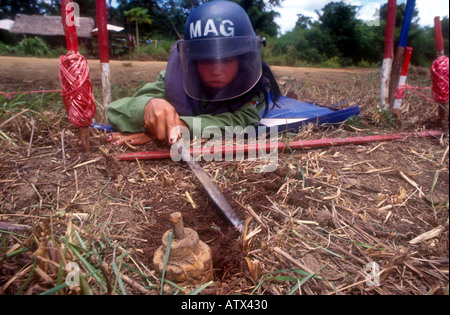 Land mines remain the brutal legacy of years of war in Cambodia. Stock Photo