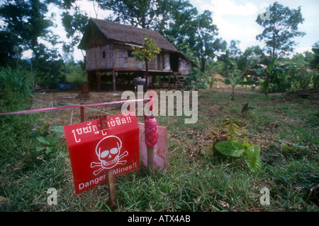 Land mines remain the brutal legacy of years of war in Cambodia. Stock Photo