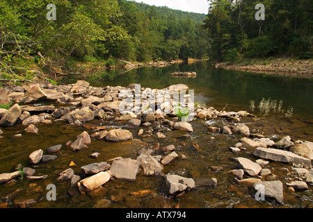 Scenic View at Johnnies Creek along Little River Little River Canyon National Preserve Alabama Stock Photo