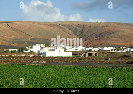 Los Valles with surrounding crops Stock Photo