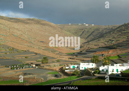 Los Valles with surrounding crops Stock Photo