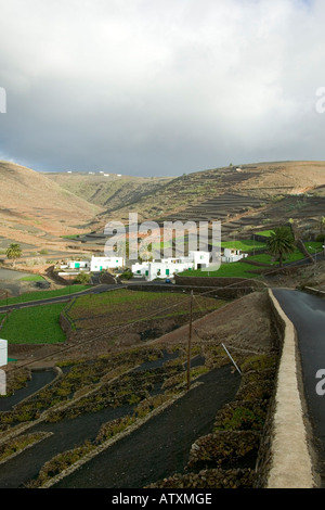 Los Valles with surrounding crops Stock Photo