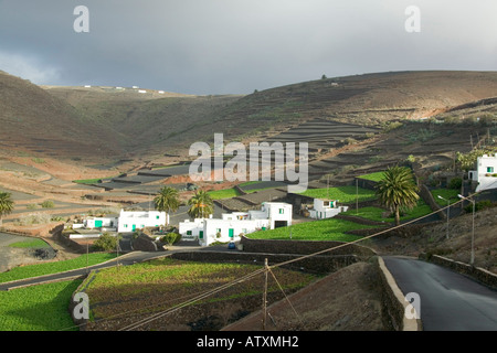 Los Valles with surrounding crops Stock Photo