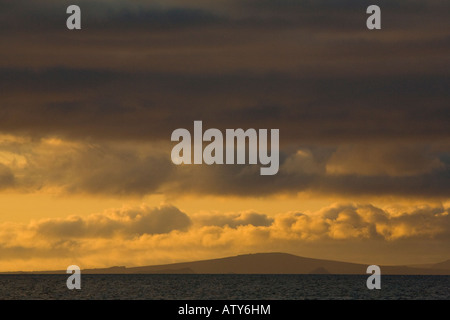 Evening in the Galapagos, sunset Stock Photo