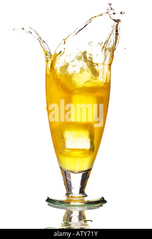 lemon and orange juice cordial with a splash Stock Photo