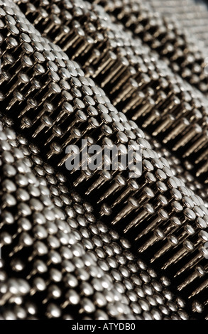 Pin Matrix with hand imprint Stock Photo