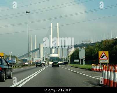 QE 2 Bridge across the River Thames at Dartford, Kent, UK Stock Photo