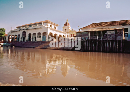 View of the town of Mompós from the Rio Magdalena Colombia Stock Photo