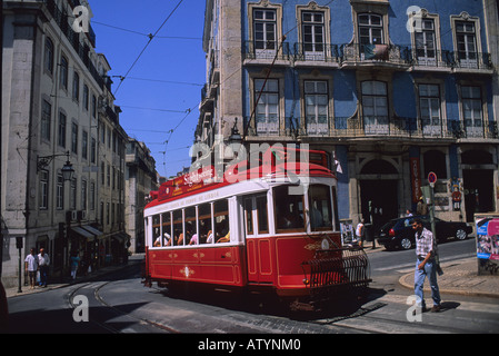 Historical tram Lisbona Portugal Europe Stock Photo