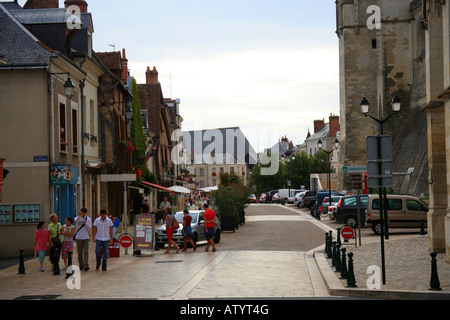 Edge of Chateau and street in Amboise, Indre et Loire, France Stock Photo