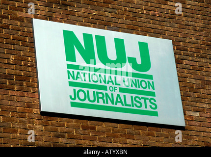 National Union of Journalists sign Stock Photo