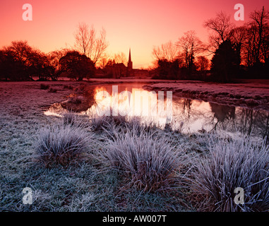 GB COTSWOLDS BURFORD WATER MEADOWS RIVER  WINDRUSH Stock Photo