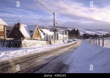 Snowbound village of Commondale a typical small rural village in the North York Moors National Park Stock Photo