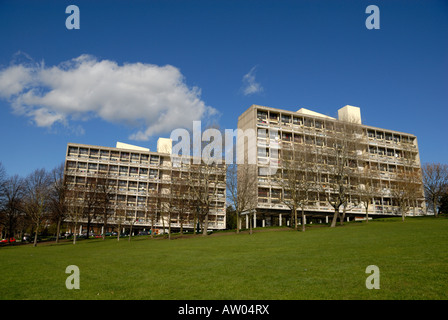 Blocks of brutalist, modernist flats in Roehampton, London (landscape orientation) Stock Photo