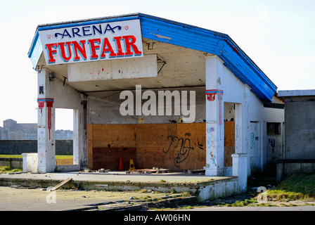 'Arena FunFair'. Derelict amusement arcade. Morecambe, Lancashire, England, United Kingdom, Europe. Stock Photo