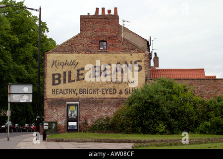 Painted advert for Bile Beans on the end of a terrace on Lord Mayors Walk York Stock Photo