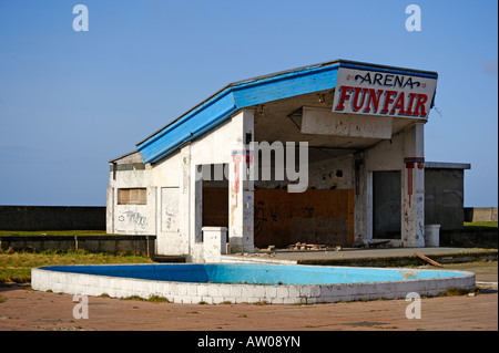 'Arena FunFair'. Derelict amusement arcade. Morecambe, Lancashire, England, United Kingdom, Europe. Stock Photo