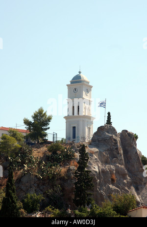 Church Tower on the Island of Paros in the Greek Islands Stock Photo