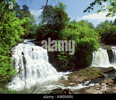 GB SCOTLAND LANARKSHIRE NEW LANARK FALLS OF CLYDE BONNINGTON LINN Stock Photo