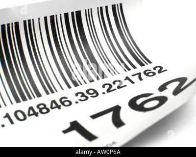 Barcode Identification Label and Numbers Stock Photo