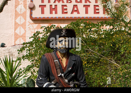 Pirate Statue in front of a Theater Stock Photo