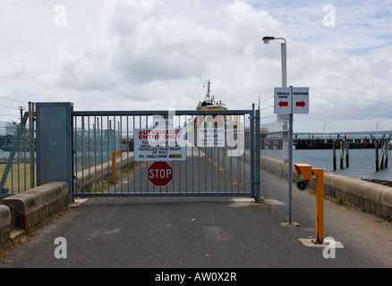 Security gate to the entrance to Stoney Point Jetty in Victoria Australia. Stock Photo