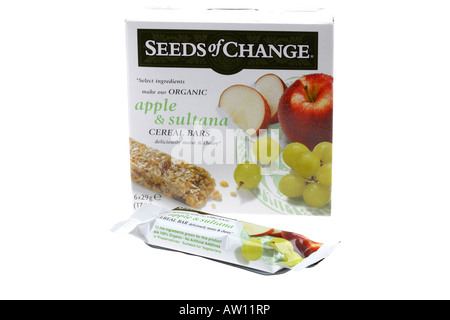 Seeds of Change Apple and Sultana Cereal Bars Stock Photo