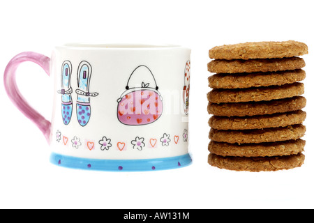 Mug with Hob Nob Biscuits Stock Photo