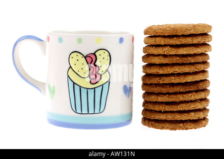 Mug with Hob Nob Biscuits Stock Photo