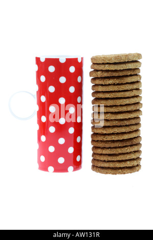 Mug with Hob Nob Biscuits Stock Photo